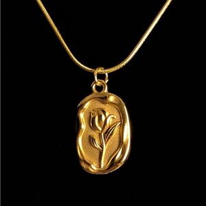 Gold Minimalist Rose Pendant Necklace Collection